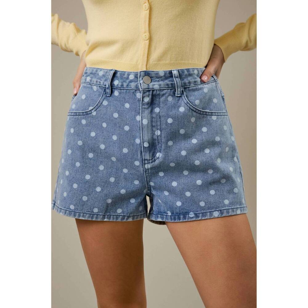 NEW SUNDAY EDITION sally retro polka dot shorts in denim